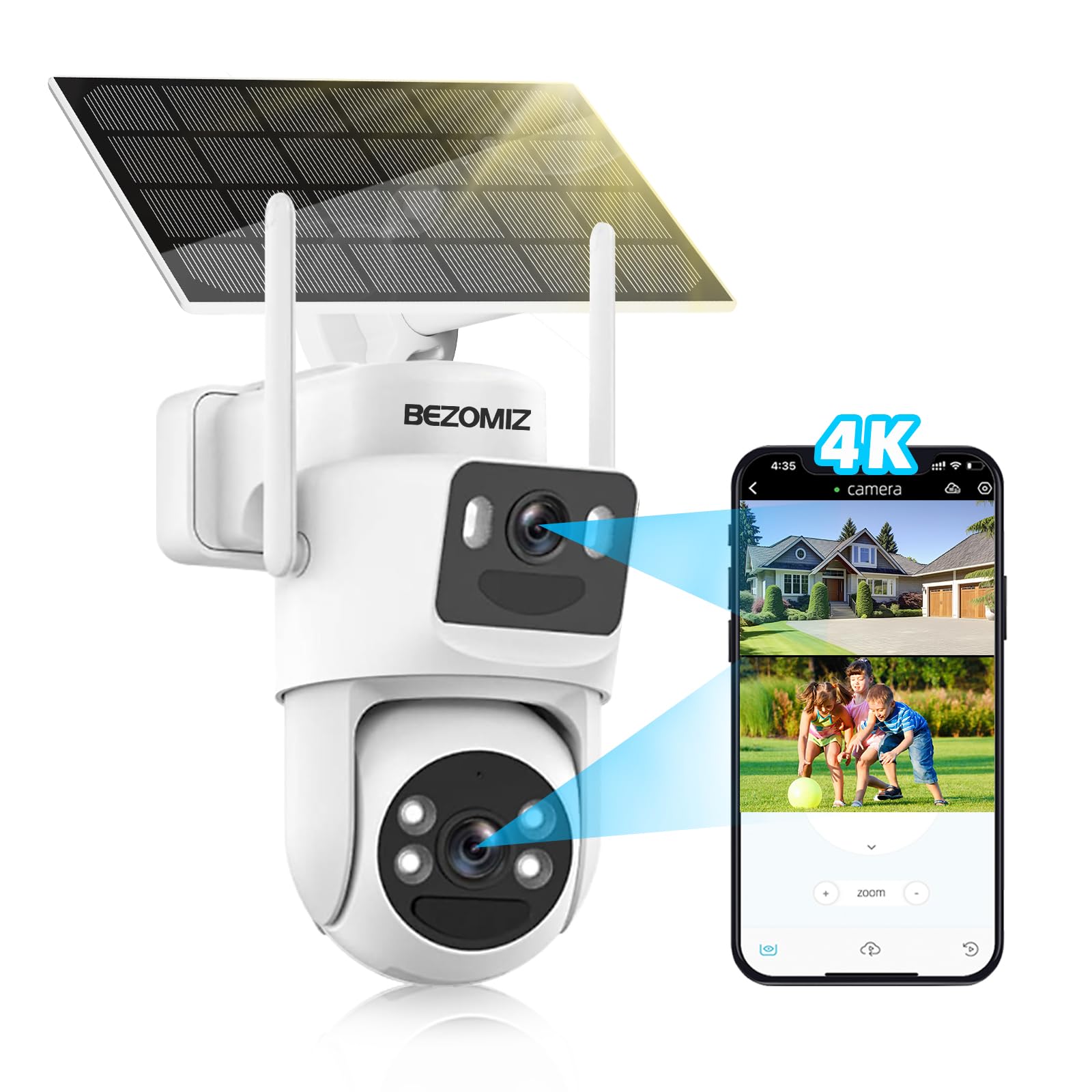 Caméra Surveillance ZOSI 2.5K WiFi Extérieur Double Objectif 360°
